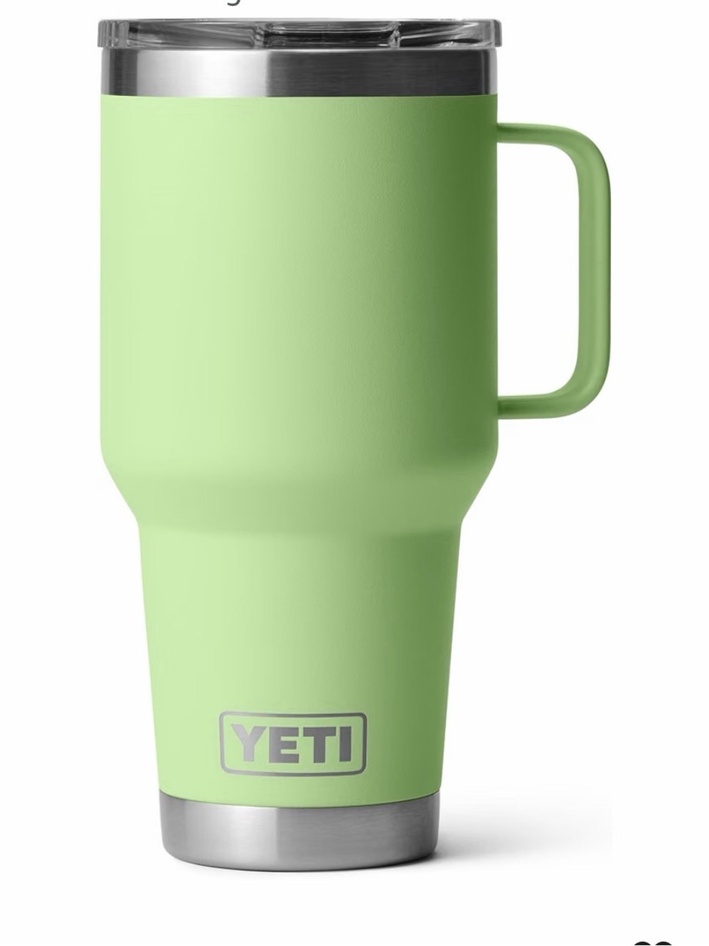 YETI Rambler 30 oz Travel Mug Key Lime StrongHold Lid Handle Insulated